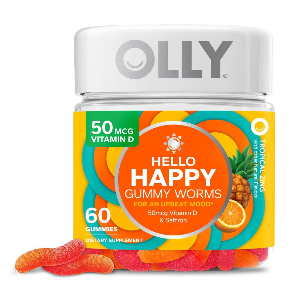 Hello Happy Gummy Worms Adult chewable supplement with vitamin D